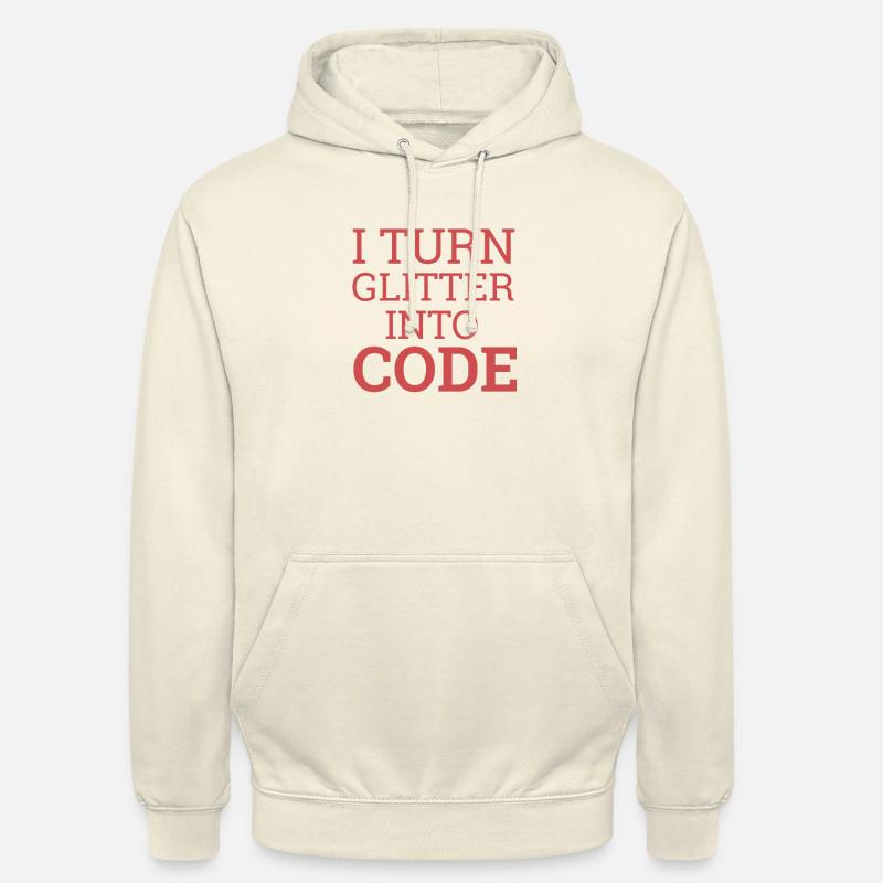 "Glitter Code | Programmierer" - Unisex Hoodie - Vanille-Milchshake