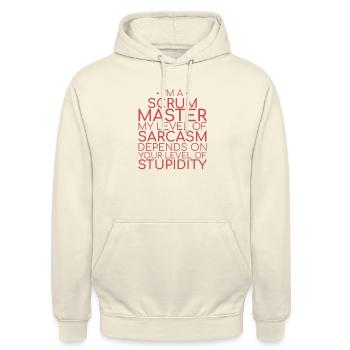 "Scrum Master Sarcasm | "Scrum Master"" - Unisex Hoodie - Vanille-Milchshake - Vorne - Alina (178cm) & Michal (187cm)