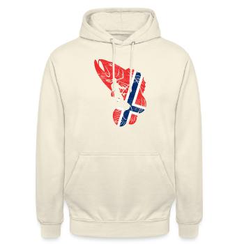 Pêche en Norvège Fishing Tour - Sweat-shirt à capuche unisexe - vanille - Devant - Alina (178cm) & Michal (187cm)