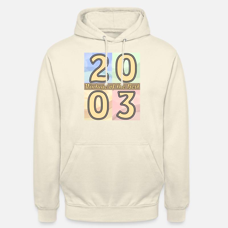 ANNÉE D’ANNIVERSAIRE 2003 - Sweat-shirt à capuche unisexe - vanille