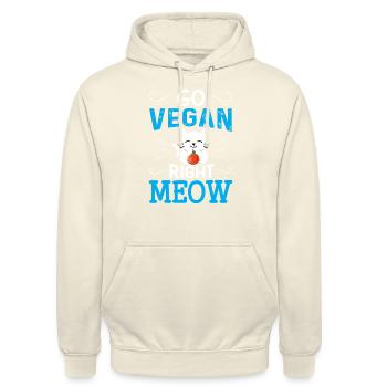 Werde Jetzt Vegan, Miau - Unisex Hoodie - Vanille-Milchshake - Vorne - Alina (178cm) & Michal (187cm)
