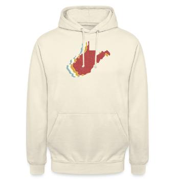 USA State - Vintage Map West Virginia - Unisex Hoodie - vanilla - Front - Alina (178cm) & Michal (187cm)