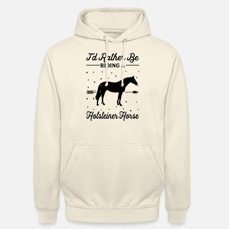 Monter un cheval Holsteiner - Sweat-shirt à capuche unisexe - vanille