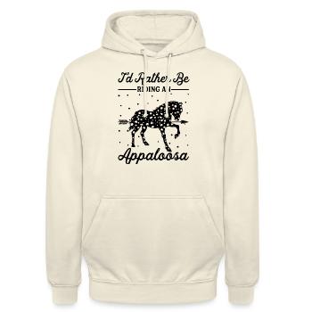 Reiten Eines Appaloosa -Pferdes - Unisex Hoodie - Vanille-Milchshake - Vorne - Alina (178cm) & Michal (187cm)