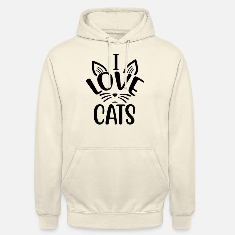 J’adore les chats - Sweat-shirt à capuche unisexe - vanille