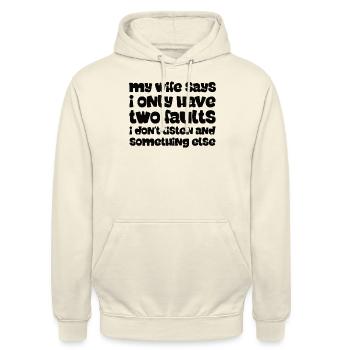Wife funny sayings saying sarcasm husband - Unisex Hoodie - vanilla - Front - Alina (178cm) & Michal (187cm)