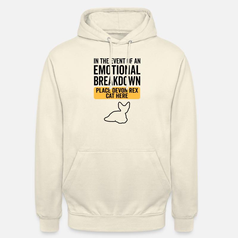 Emotional - Devon Rex Cat - Unisex Hoodie - vanilla