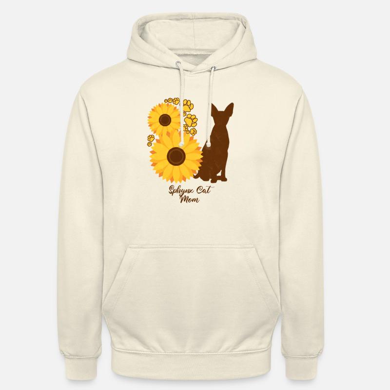 Mère tournesol - Chat Sphynx - Sweat-shirt à capuche unisexe - vanille