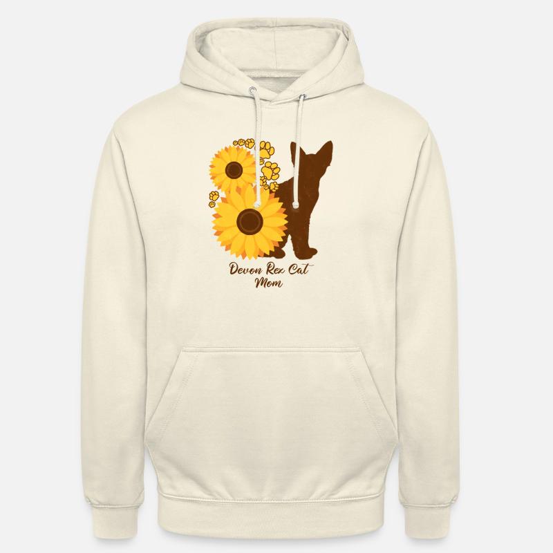 Mère tournesol - Devon Rex Chat - Sweat-shirt à capuche unisexe - vanille