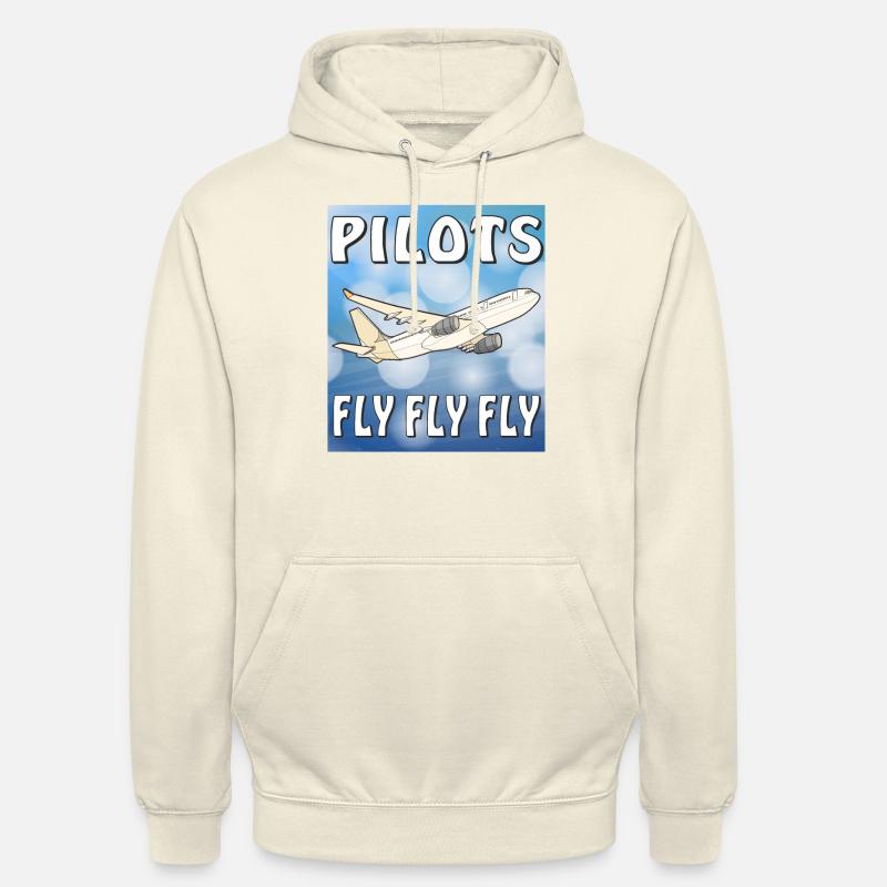 PILOTES D’AVION FLY FLY FLY - Sweat-shirt à capuche unisexe - vanille