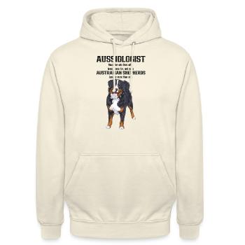 Australischer Schäferhund - Unisex Hoodie - Vanille-Milchshake - Vorne - Alina (178cm) & Michal (187cm)