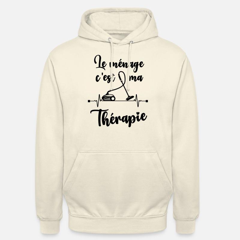 le ménage c'est ma thérapie - Sweat-shirt à capuche unisexe - vanille