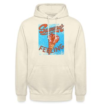 SUMMER FEELING ICE CREAM - Unisex Hoodie - vanilla - Front - Alina (178cm) & Michal (187cm)