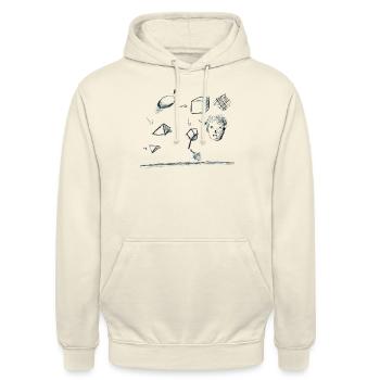 sketchbookpage 2 for white - Unisex Hoodie - vanilla - Front - Alina (178cm) & Michal (187cm)