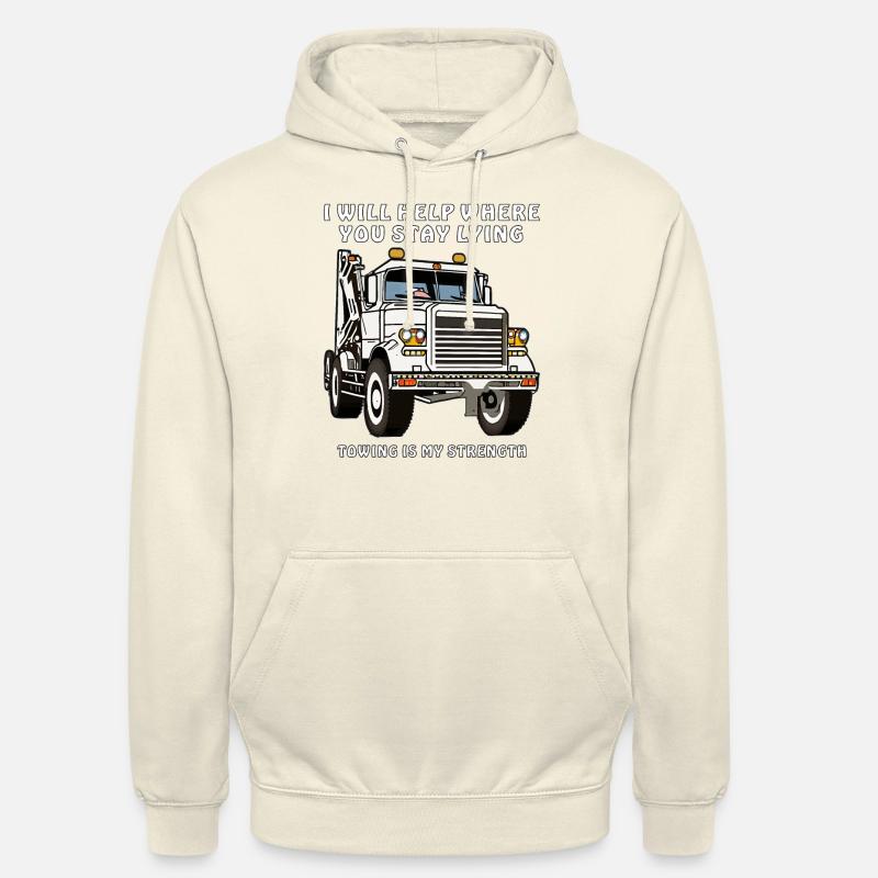 DÉPANNEUSE JE VOUS AIDERAI LÀ OÙ VOUS RESTEZ COUCHÉ - Sweat-shirt à capuche unisexe - vanille