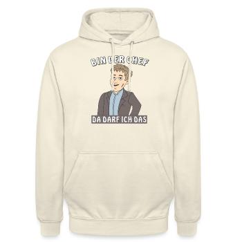 MANN BIN DER CHEF - Unisex Hoodie - Vanille-Milchshake - Vorne - Alina (178cm) & Michal (187cm)