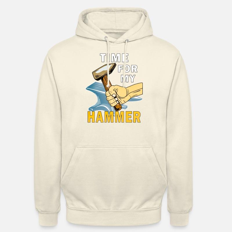 C’EST L’HEURE DE MON MARTEAU - Sweat-shirt à capuche unisexe - vanille