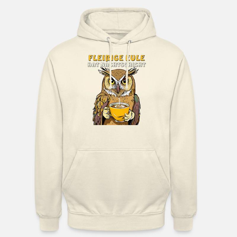 FLEISSIGE EULE HAT NACHTSCHICHT - Unisex Hoodie - Vanille-Milchshake
