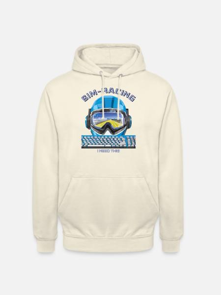 KEYBOARD RACING HELMET SIM RACING - Unisex Hoodie - vanilla
