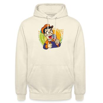 MAN MICROPHONE - Unisex Hoodie - vanilla - Front - Alina (178cm) & Michal (187cm)