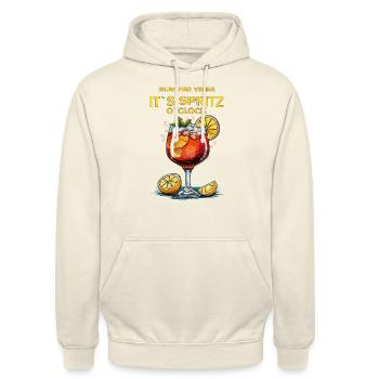 BUVEZ C’EST SPRITZ O’CLOCK - Sweat-shirt à capuche unisexe - vanille - Devant - Alina (178cm) & Michal (187cm)