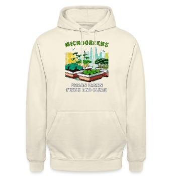 MICROGREENS URBAN GREEN FRESH AND CLEAN - Unisex Hoodie - vanilla - Front - Alina (178cm) & Michal (187cm)