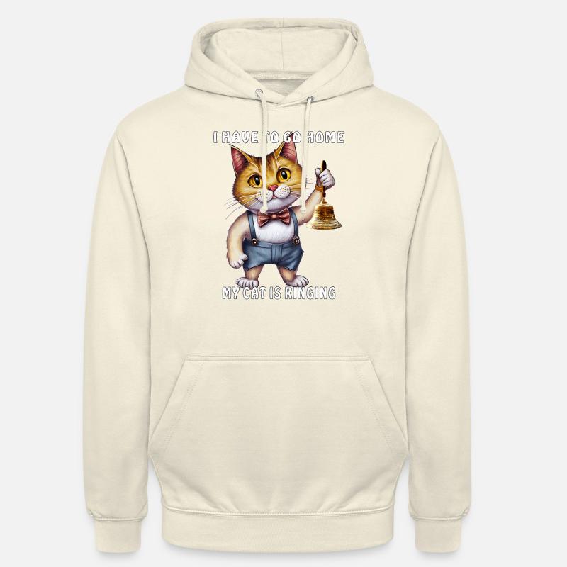 MON CHAT SONNE - Sweat-shirt à capuche unisexe - vanille