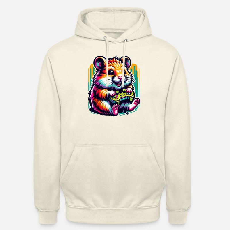 Spielender Hamster Mit Controller - Unisex Hoodie - Vanille-Milchshake