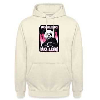 DJ PANDA NO MUSIC NO LIFE - Sweat-shirt à capuche unisexe - vanille - Devant - Alina (178cm) & Michal (187cm)