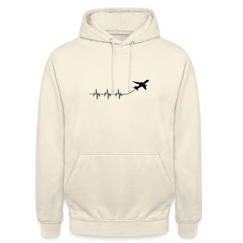 Puls Flugzeug Geschenk Pilot Aviation Copilot - Unisex Hoodie - Vanille-Milchshake - Vorne - Alina (178cm) & Michal (187cm)