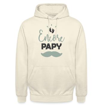 Encore papy - Sweat-shirt à capuche unisexe - vanille - Devant - Alina (178cm) & Michal (187cm)