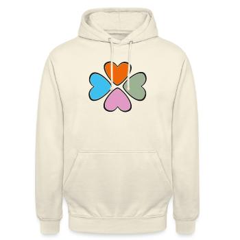 Herzensbrecher oder ewige Liebe? - Unisex Hoodie - Vanille-Milchshake - Vorne - Alina (178cm) & Michal (187cm)