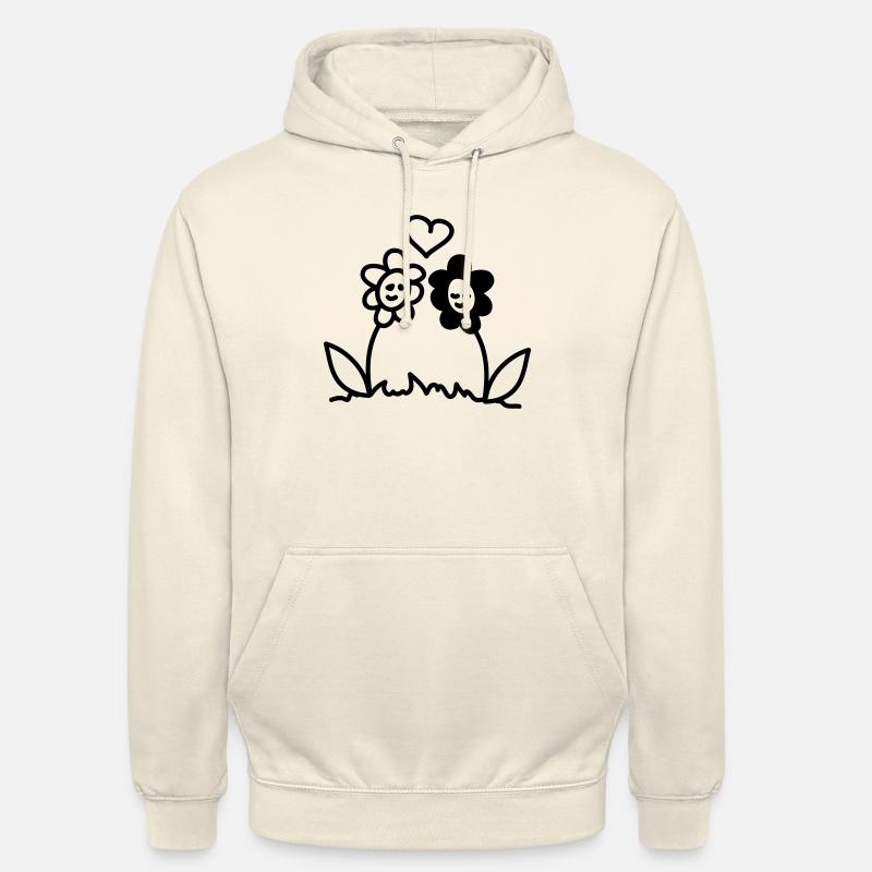 Fleurs dans l'amour - Ligne - Sweat-shirt à capuche unisexe - vanille