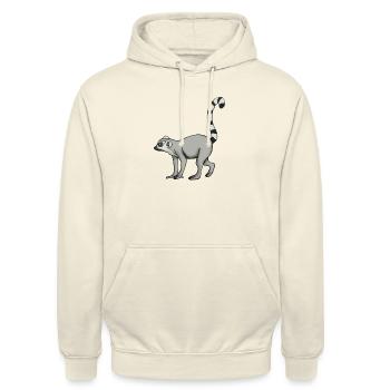 Lemur Katta - Unisex Hoodie - Vanille-Milchshake - Vorne - Alina (178cm) & Michal (187cm)