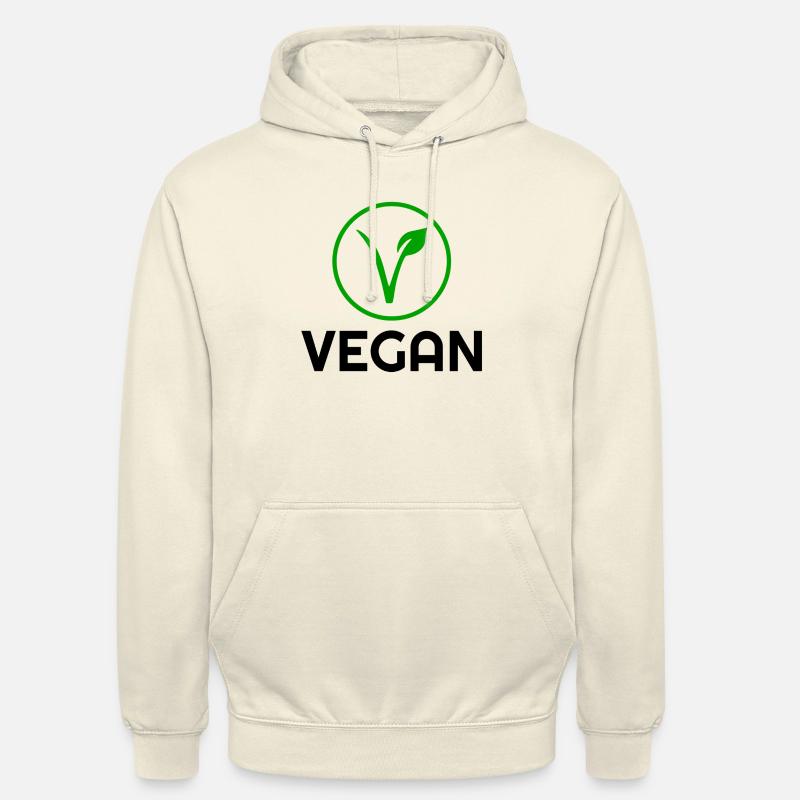 Vegan avec logo cercle vert - Sweat-shirt à capuche unisexe - vanille