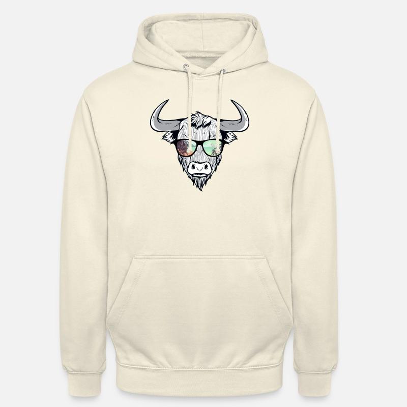Cooler Bison Stier mit Zottelhaar - Unisex Hoodie - Vanille-Milchshake