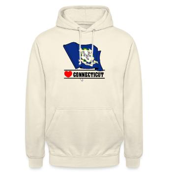 Hinweis Connecticut Herz CONNECTICUT - Unisex Hoodie - Vanille-Milchshake - Vorne - Alina (178cm) & Michal (187cm)
