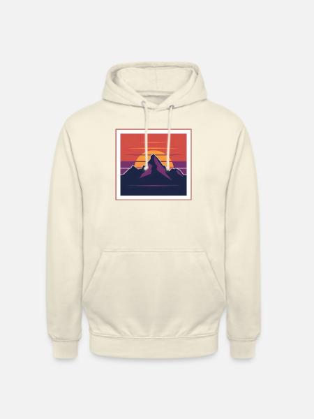 Sunset Peaks between the Mountains - Unisex Hoodie - vanilla