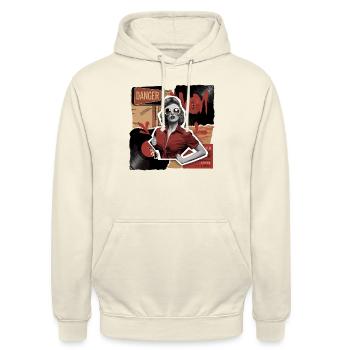 Danger Diva – Retro Femme Fatale Tee - Unisex Hoodie - vanilla - Front - Alina (178cm) & Michal (187cm)