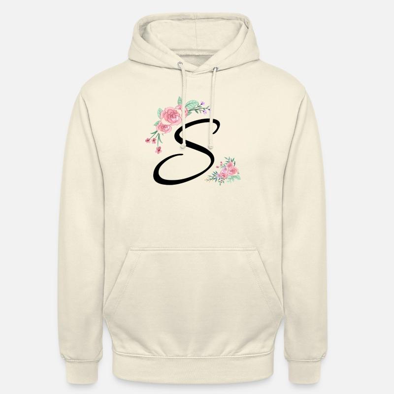 Lettre s fleurs - Sweat-shirt à capuche unisexe - vanille