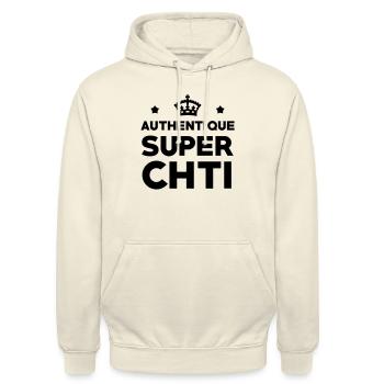 Authentique Super Chti - Sweat-shirt à capuche unisexe - vanille - Devant - Alina (178cm) & Michal (187cm)