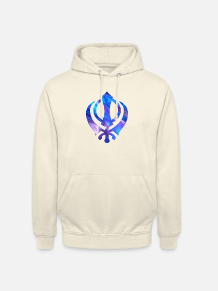 Blå Khanda, Khanda Symbol, Sikh Khanda, Sikh Khanda - Hættetrøje unisex - vaniljemilkshake