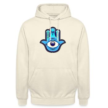 Hamsa - Sweat-shirt à capuche unisexe - vanille - Devant - Alina (178cm) & Michal (187cm)