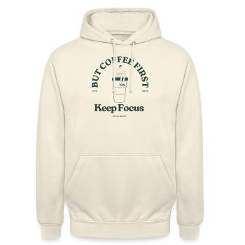 Restez concentré BCF - Sweat-shirt à capuche unisexe - vanille - Devant - Alina (178cm) & Michal (187cm)