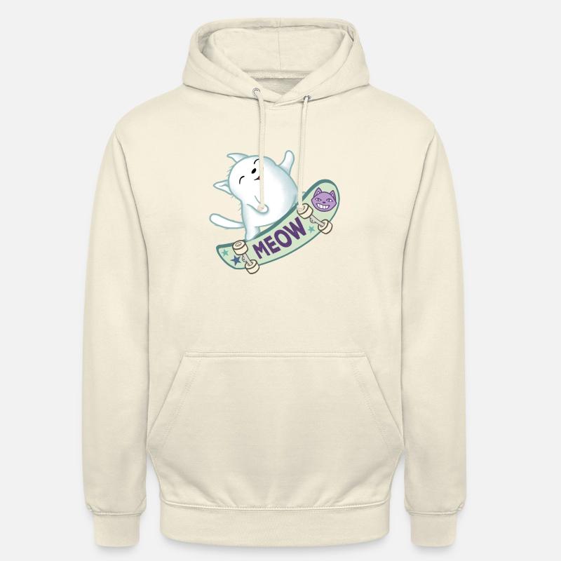 Chat patineur - Sweat-shirt à capuche unisexe - vanille