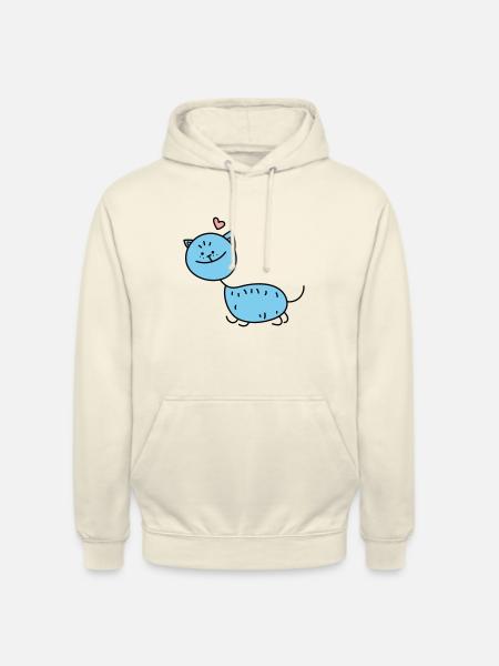 Strichmännchen Katze (b) - Unisex Hoodie - Vanille-Milchshake