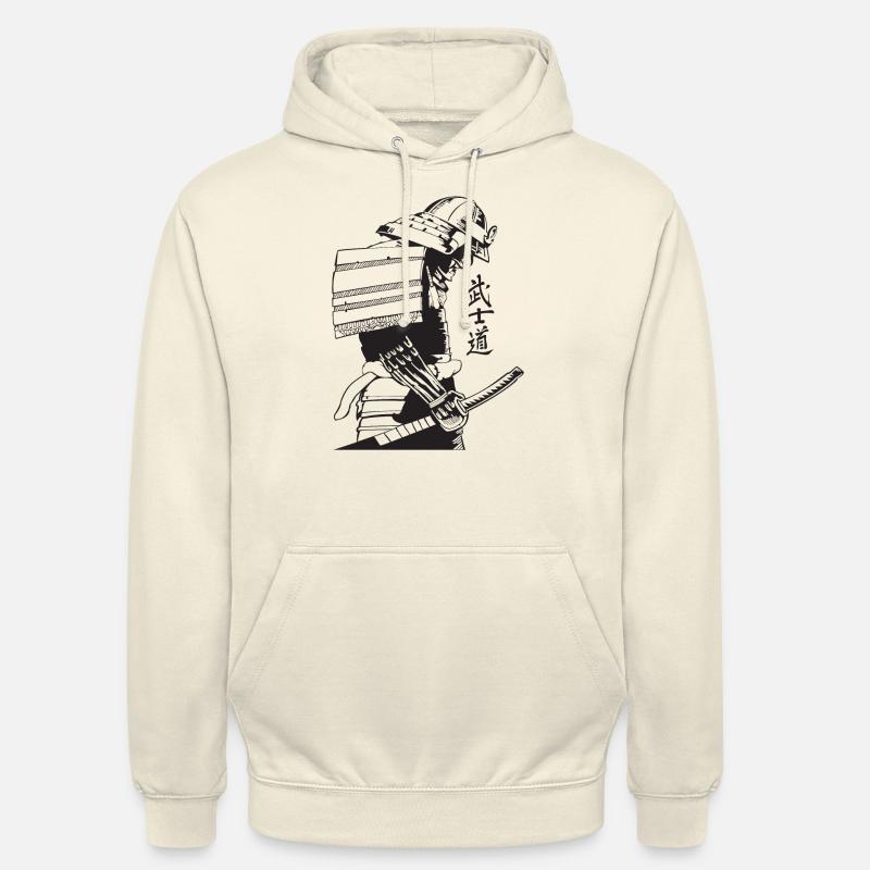 Samurai Warrior Washed, Rétro - Sweat-shirt à capuche unisexe - vanille