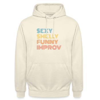 Sexy Smelly Funny Improv - Unisex Hoodie - Vanille-Milchshake - Vorne - Alina (178cm) & Michal (187cm)