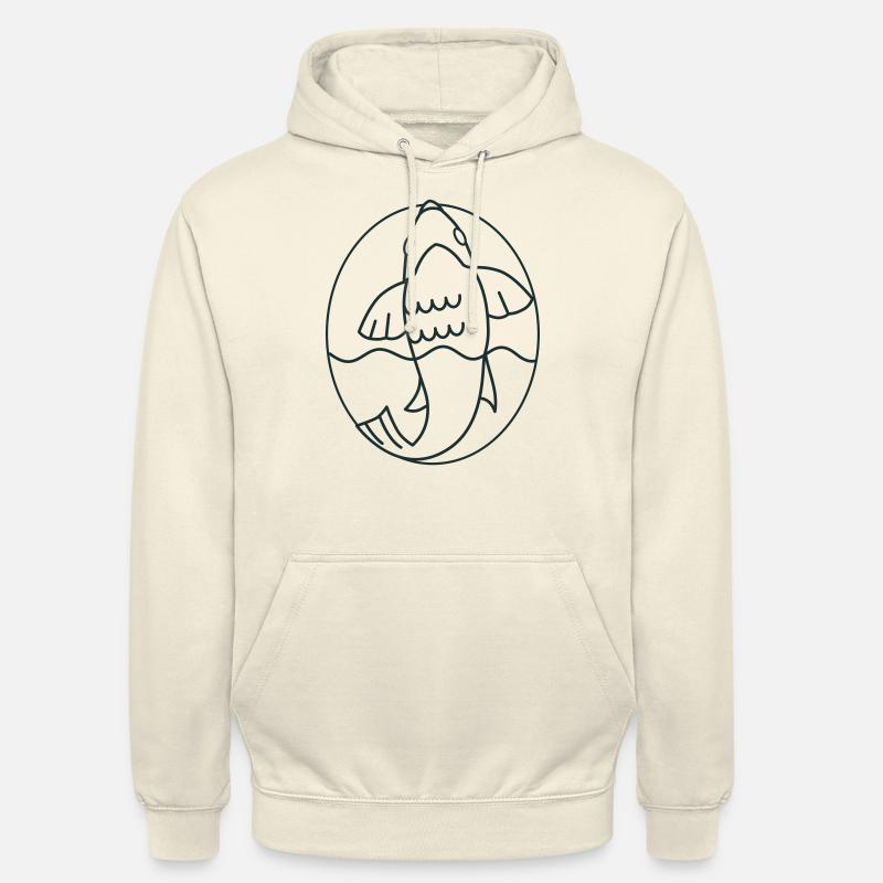 Koi nageant dans un ovale - Sweat-shirt à capuche unisexe - vanille
