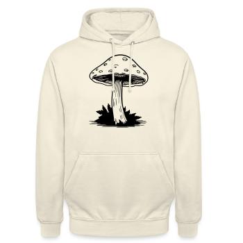 mushroom - Unisex Hoodie - vanilla - Front - Alina (178cm) & Michal (187cm)